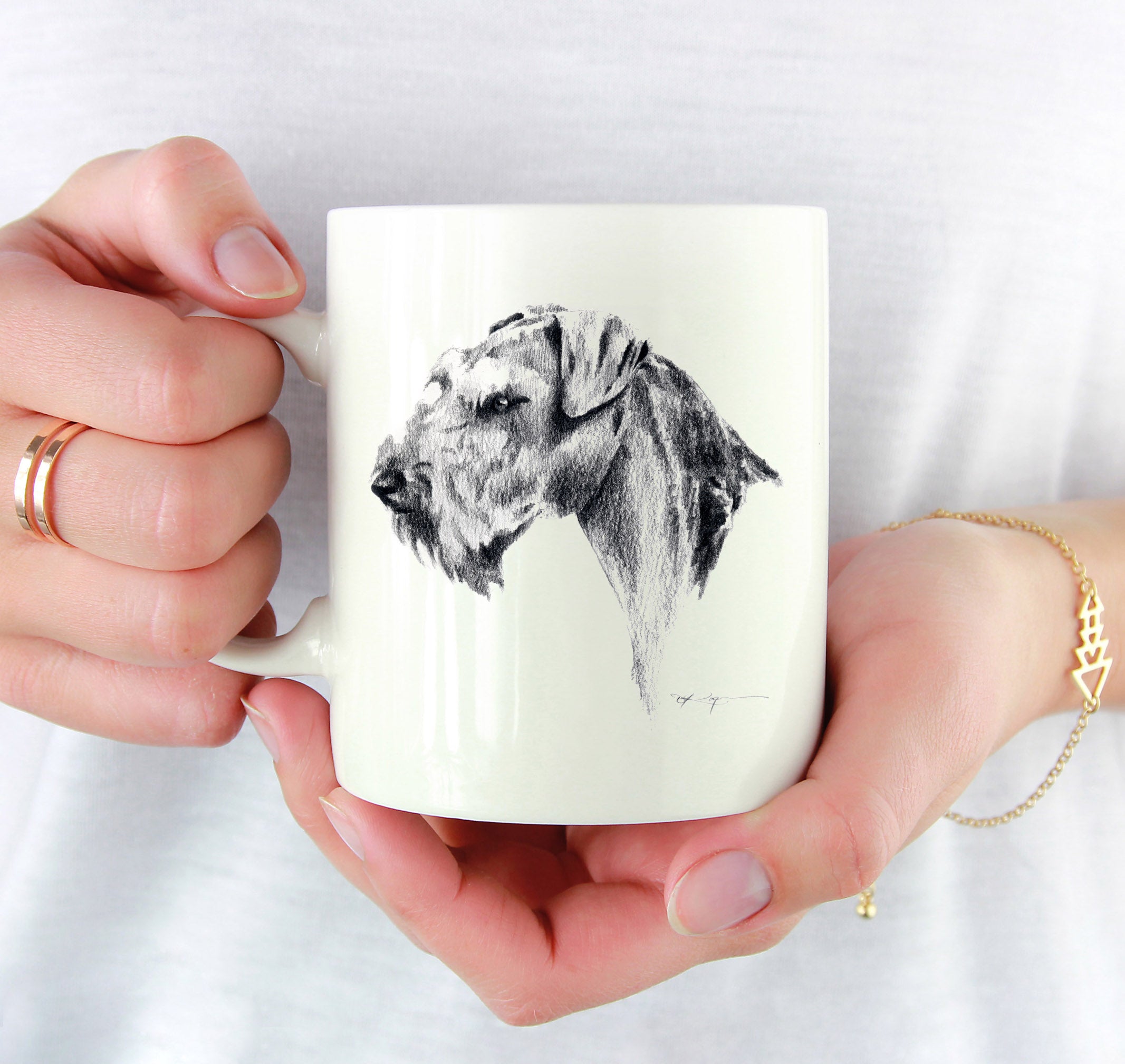 Airedale Terrier Pencil Mug Art by Artist DJ Rogers
