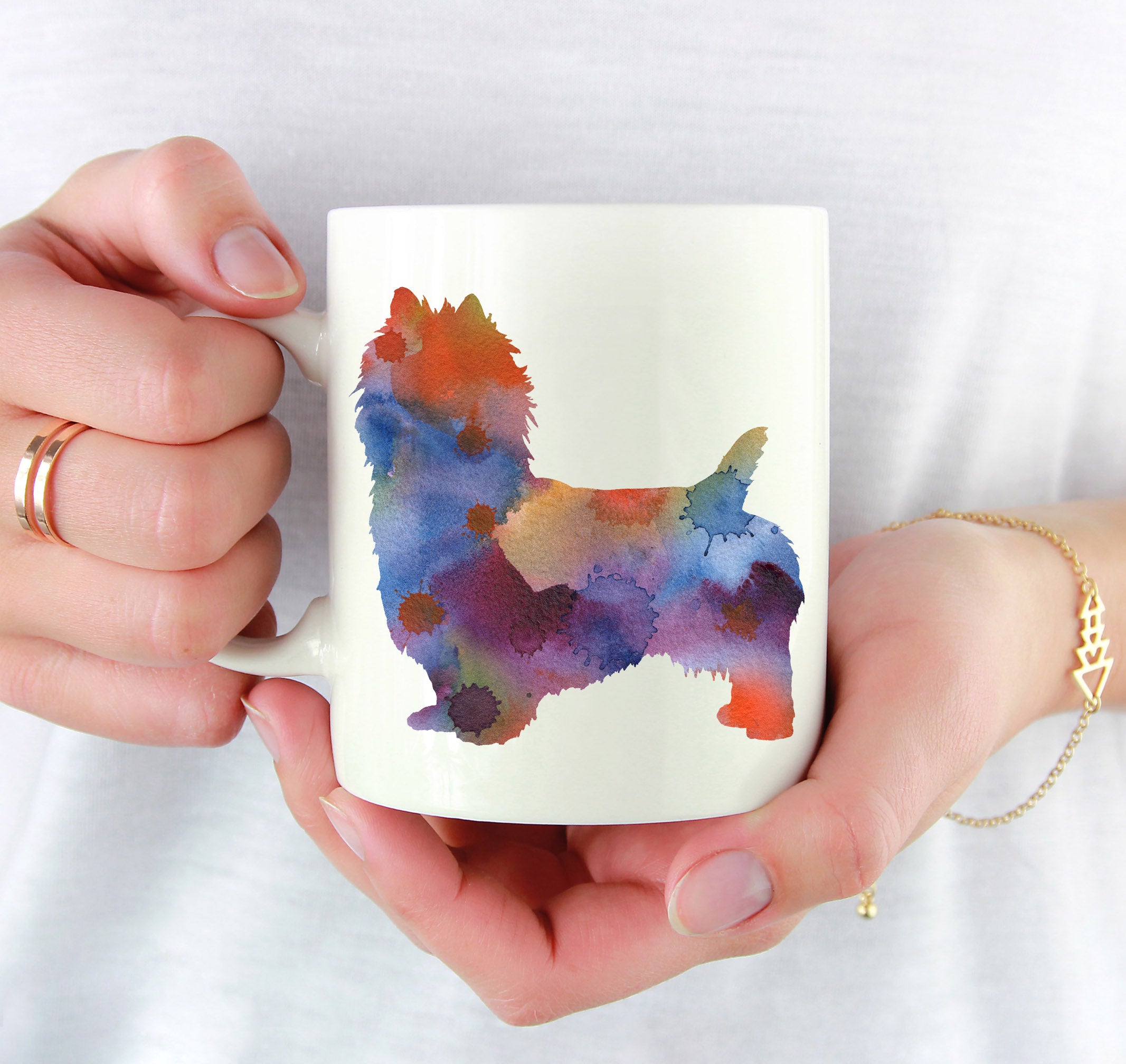 Australian Terrier Watercolor Mug Art by Artist DJ Rogers