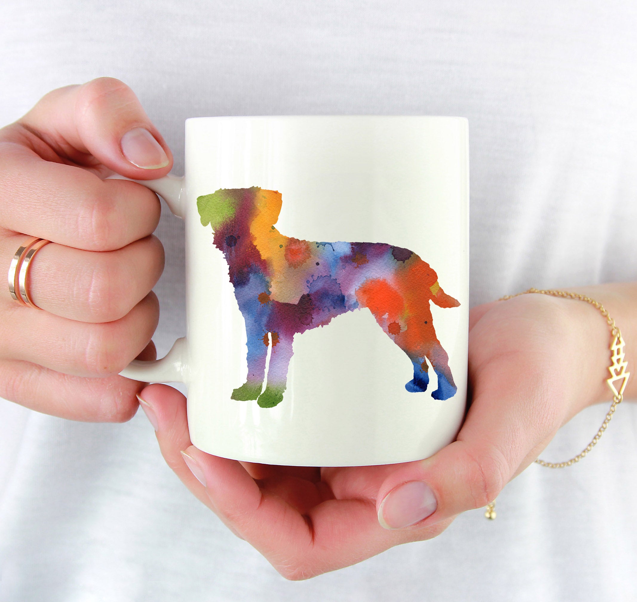 Border Terrier Watercolor Mug Art by Artist DJ Rogers