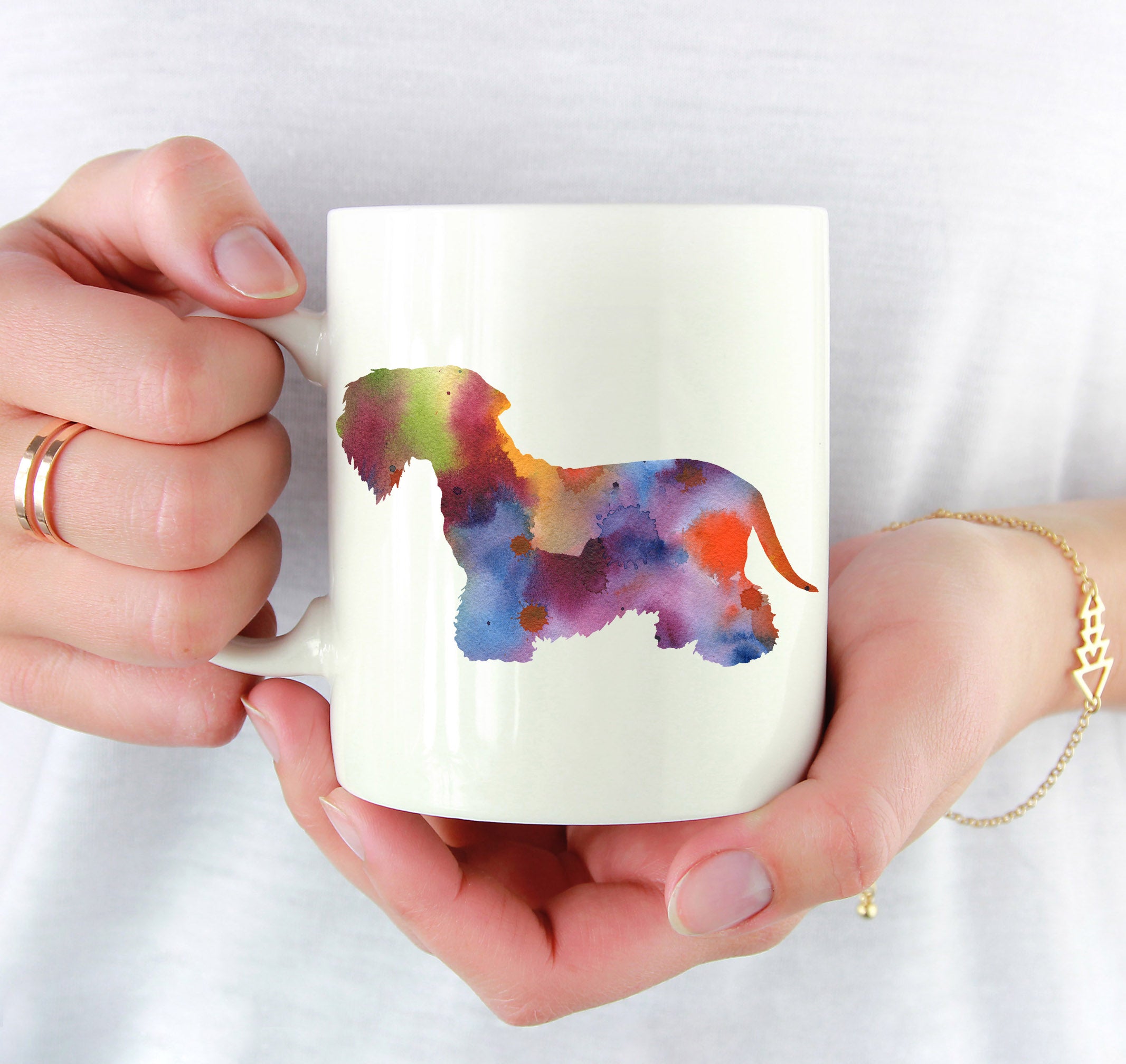 Cesky Terrier Watercolor Mug Art by Artist DJ Rogers