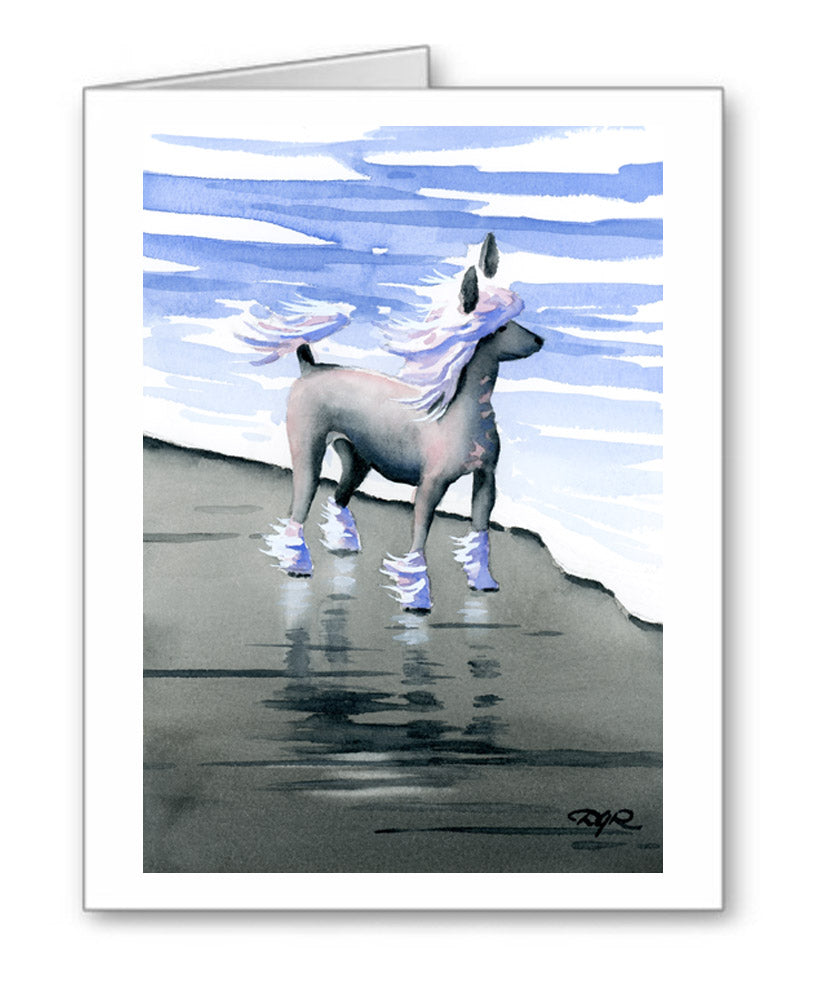 Chinese Crested Watercolor Note Card Art by Artist DJ Rogers