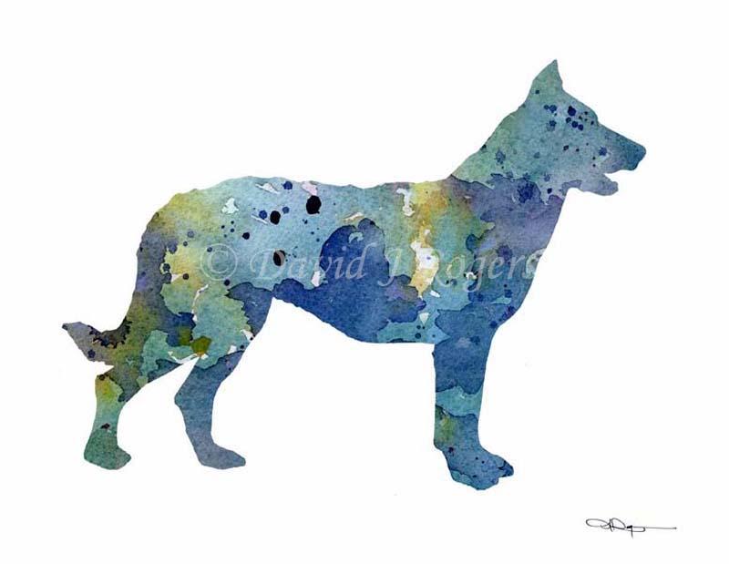 Beauceron Abstract Watercolor Art Print by Artist DJ Rogers
