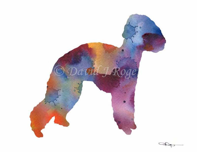 Bedlington Terrier Dog Wall Art Print Poster Picture Painting Decor