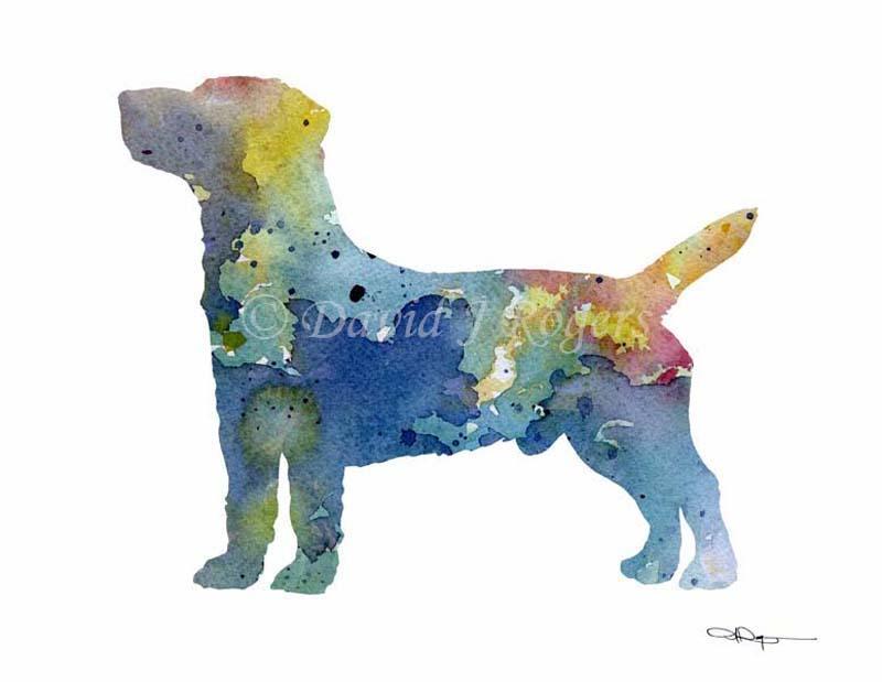 Jack Russell Terrier Abstract Watercolor Art Print by Artist DJ Rogers