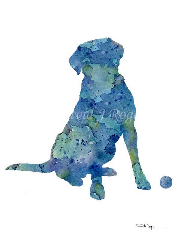 Labradoodle Abstract Watercolor Art Print by Artist DJ Rogers