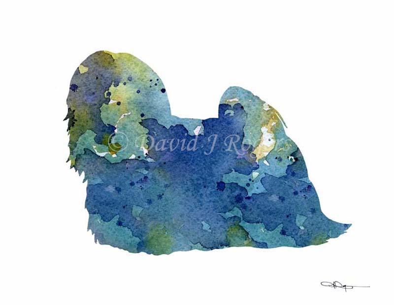 Lhasa Apso Abstract Watercolor Art Print by Artist DJ Rogers