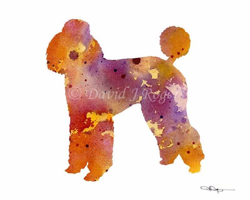 Poodle Abstract Watercolor Art Print by Artist DJ Rogers