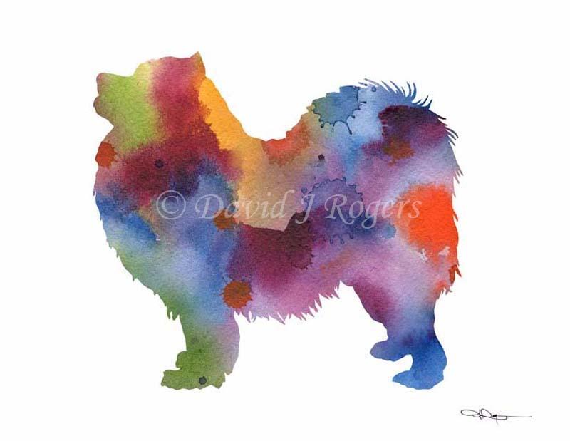 Samoyed Abstract Watercolor Art Print by Artist DJ Rogers