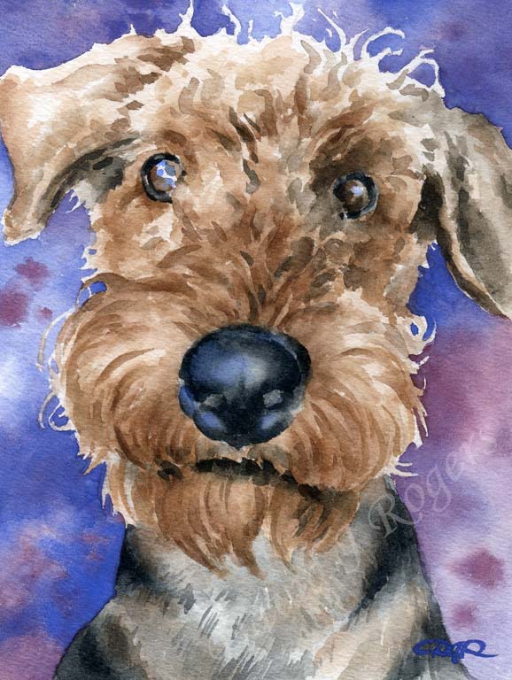 Airedale Terrier Dog Wall Art Print Poster Picture Painting Bedroom