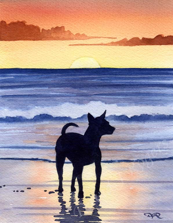 A Chihuahua sunset print based on a David J Rogers original watercolor