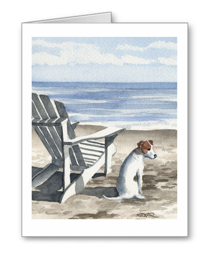 Jack Russell Terrier Watercolor Note Card Art by Artist DJ Rogers