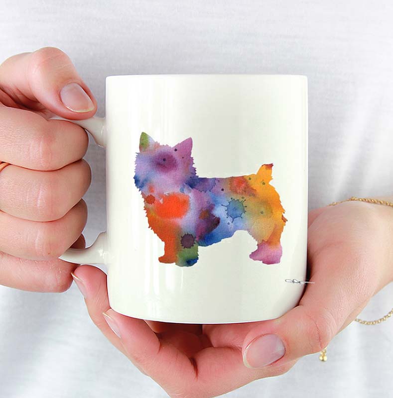 Norwich Terrier Watercolor Mug Art by Artist DJ Rogers