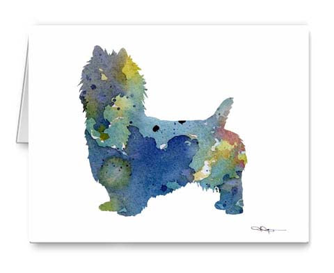 A Australian Terrier Blue 0 print based on a David J Rogers original watercolor