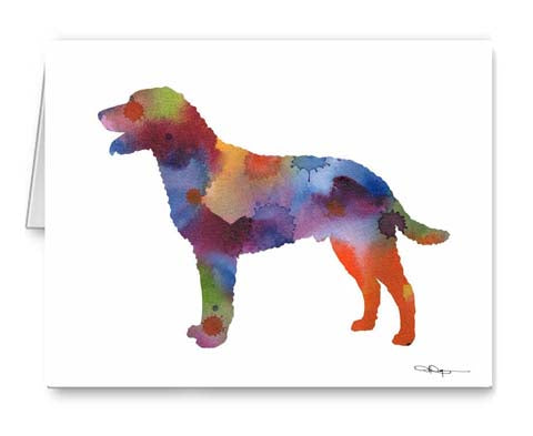 A Curly Coated Retriever 0 print based on a David J Rogers original watercolor