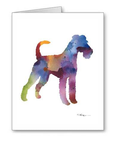 Irish Terrier Watercolor Note Card Art by Artist DJ Rogers
