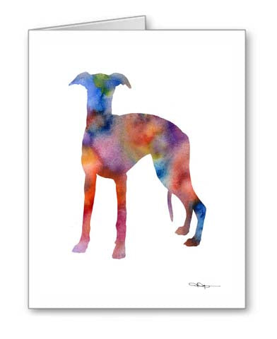 A Whippet 0 print based on a David J Rogers original watercolor
