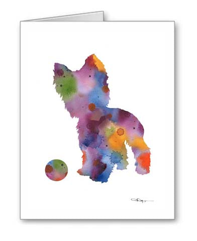 A Yorkshire Terrier 0 print based on a David J Rogers original watercolor