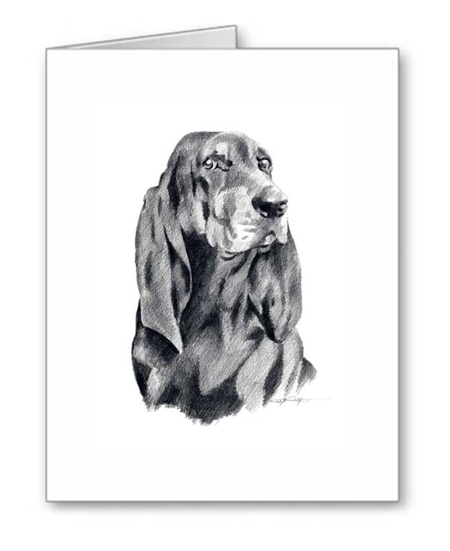 A Black Tan Coonhound portrait print based on a David J Rogers original watercolor