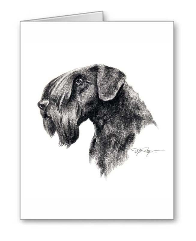 A Cesky Terrier portrait print based on a David J Rogers original watercolor