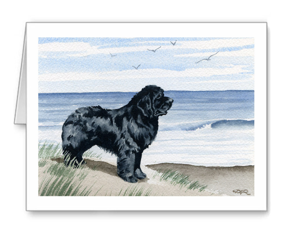 Newfoundland Watercolor Note Card Art by Artist DJ Rogers