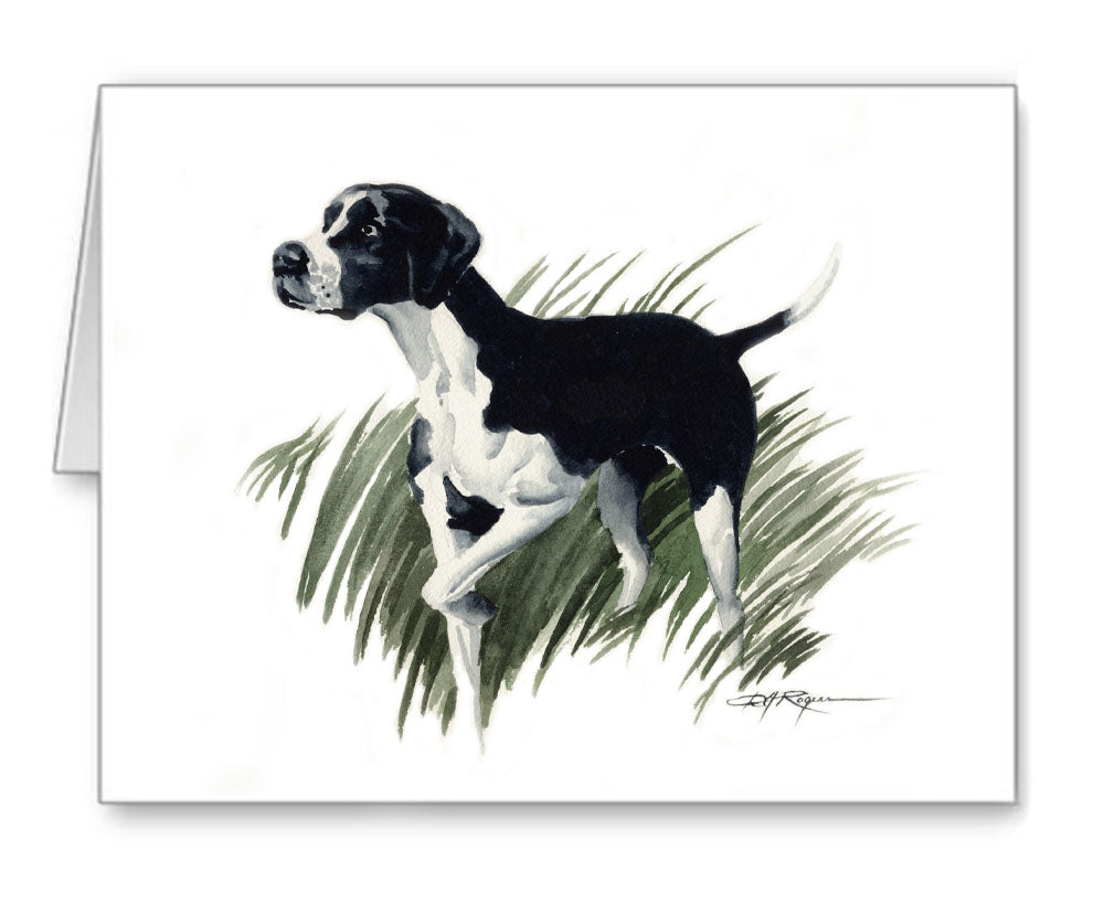 Pointer Watercolor Note Card Art by Artist DJ Rogers