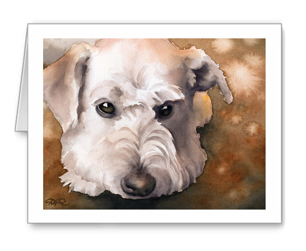Schnoodle Watercolor Note Card Art by Artist DJ Rogers