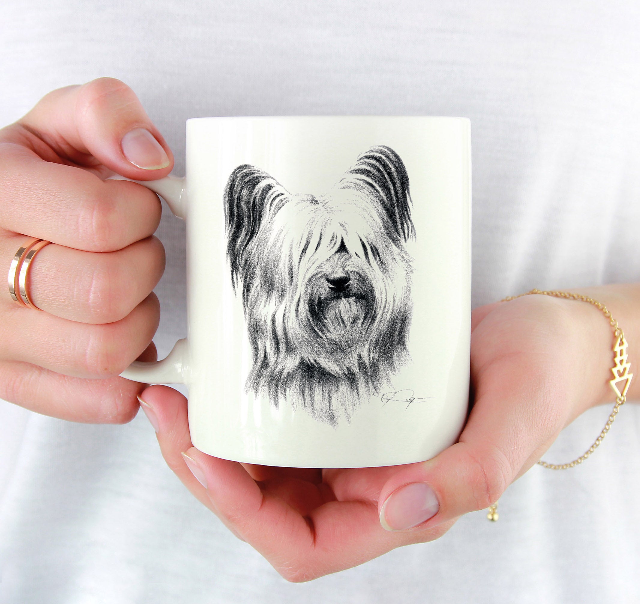 Silky Terrier Pencil Mug Art by Artist DJ Rogers