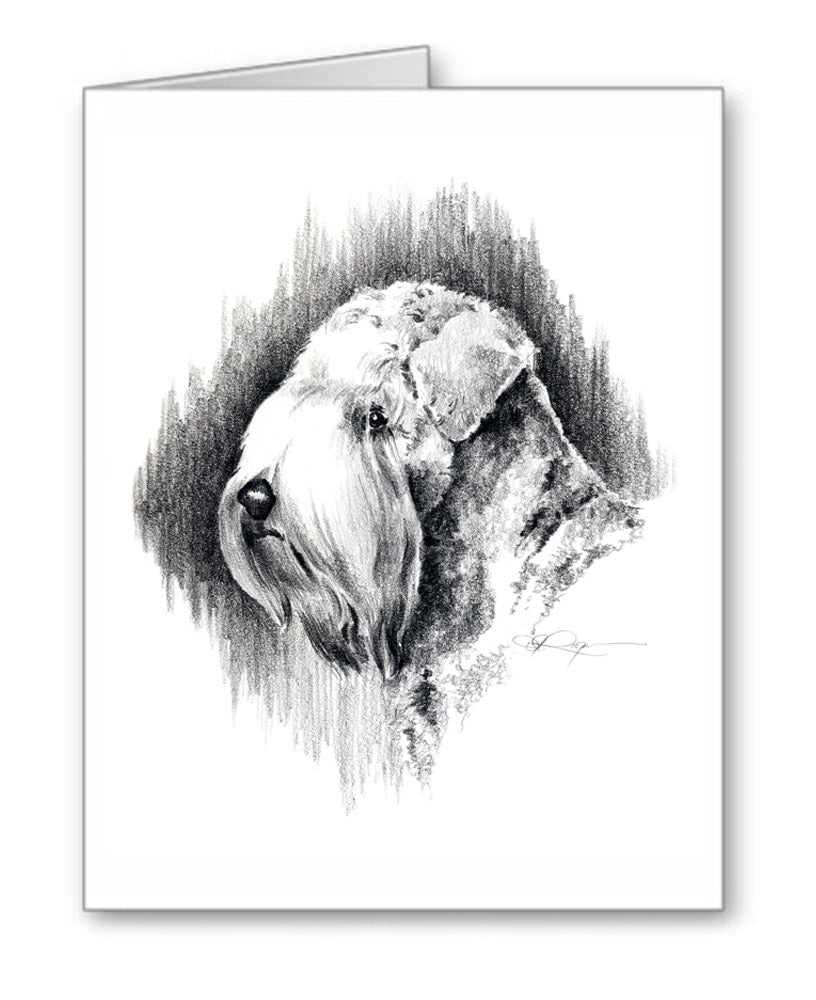 Soft Coated Wheaten Terrier Pencil Note Card Art by Artist DJ Rogers