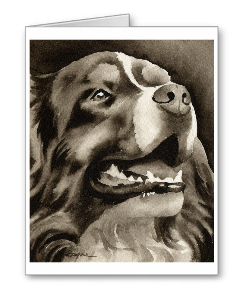 Bernese Mountain Dog Watercolor Note Card Art by Artist DJ Rogers