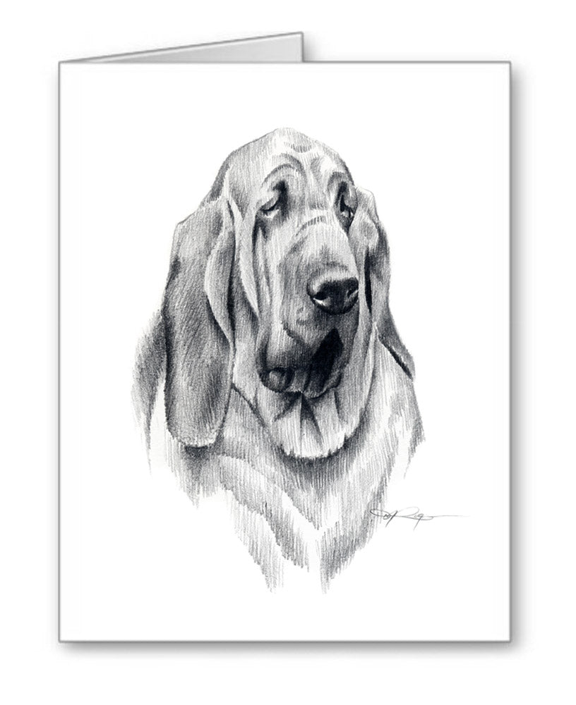 Bloodhound Pencil Note Card Art by Artist DJ Rogers