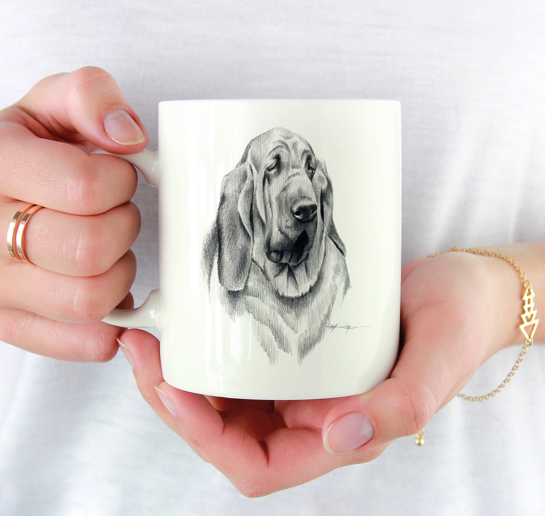 Bloodhound Pencil Mug Art by Artist DJ Rogers
