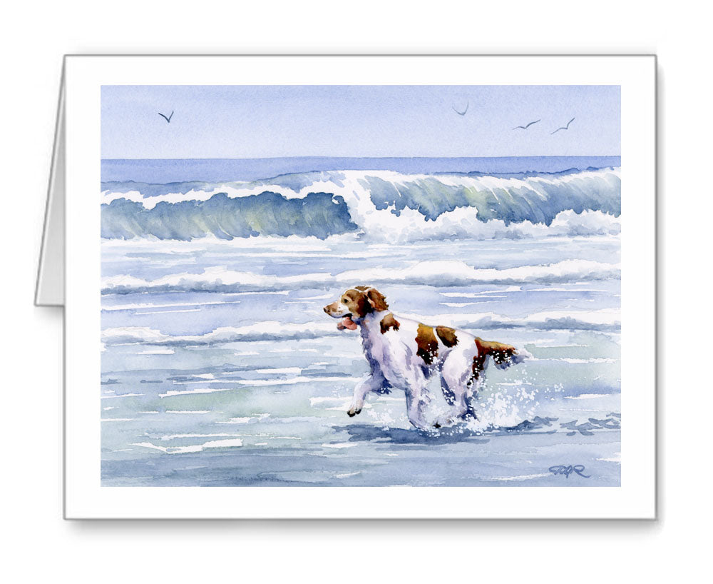 Brittany Watercolor Note Card Art by Artist DJ Rogers