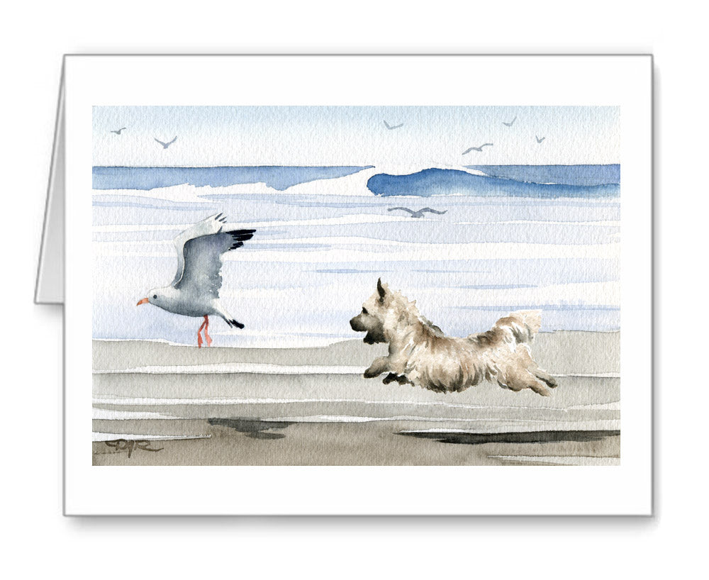 Cairn Terrier Watercolor Note Card Art by Artist DJ Rogers