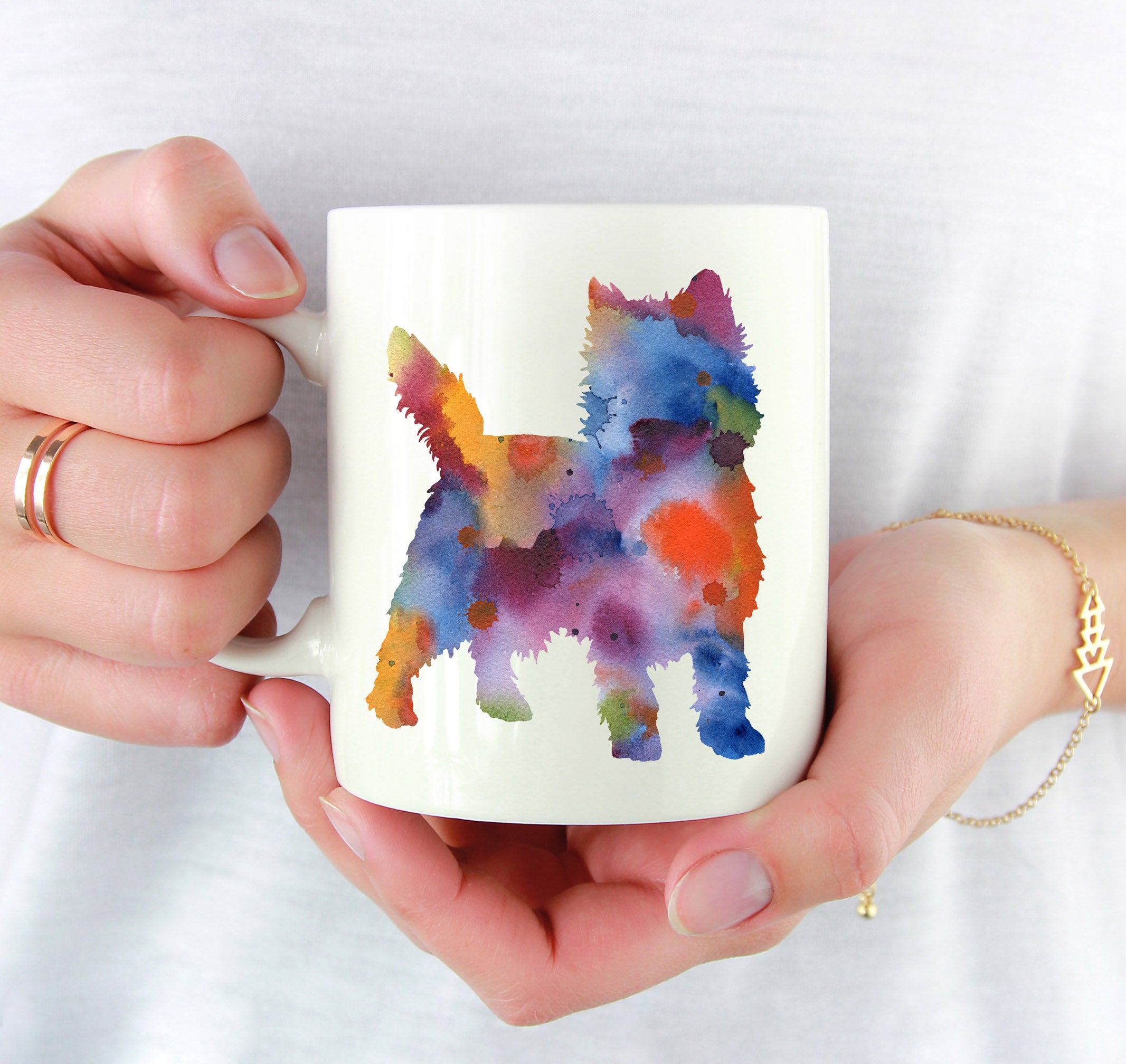 Cairn Terrier Watercolor Mug Art by Artist DJ Rogers