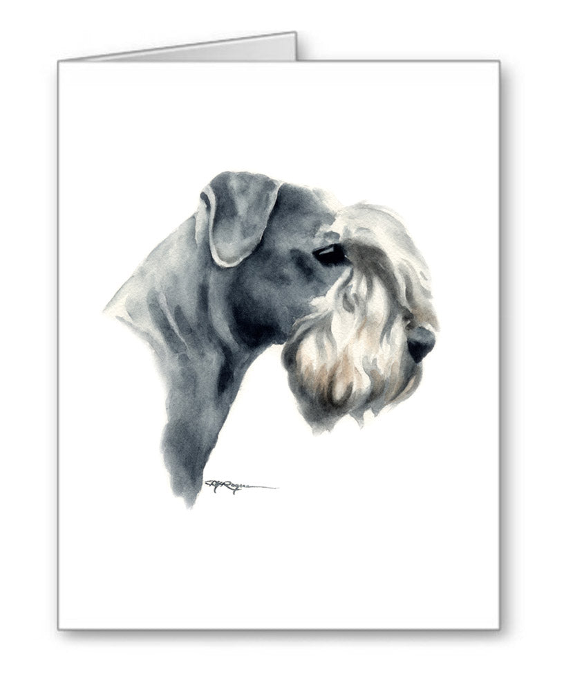 Cesky Terrier Watercolor Note Card Art by Artist DJ Rogers