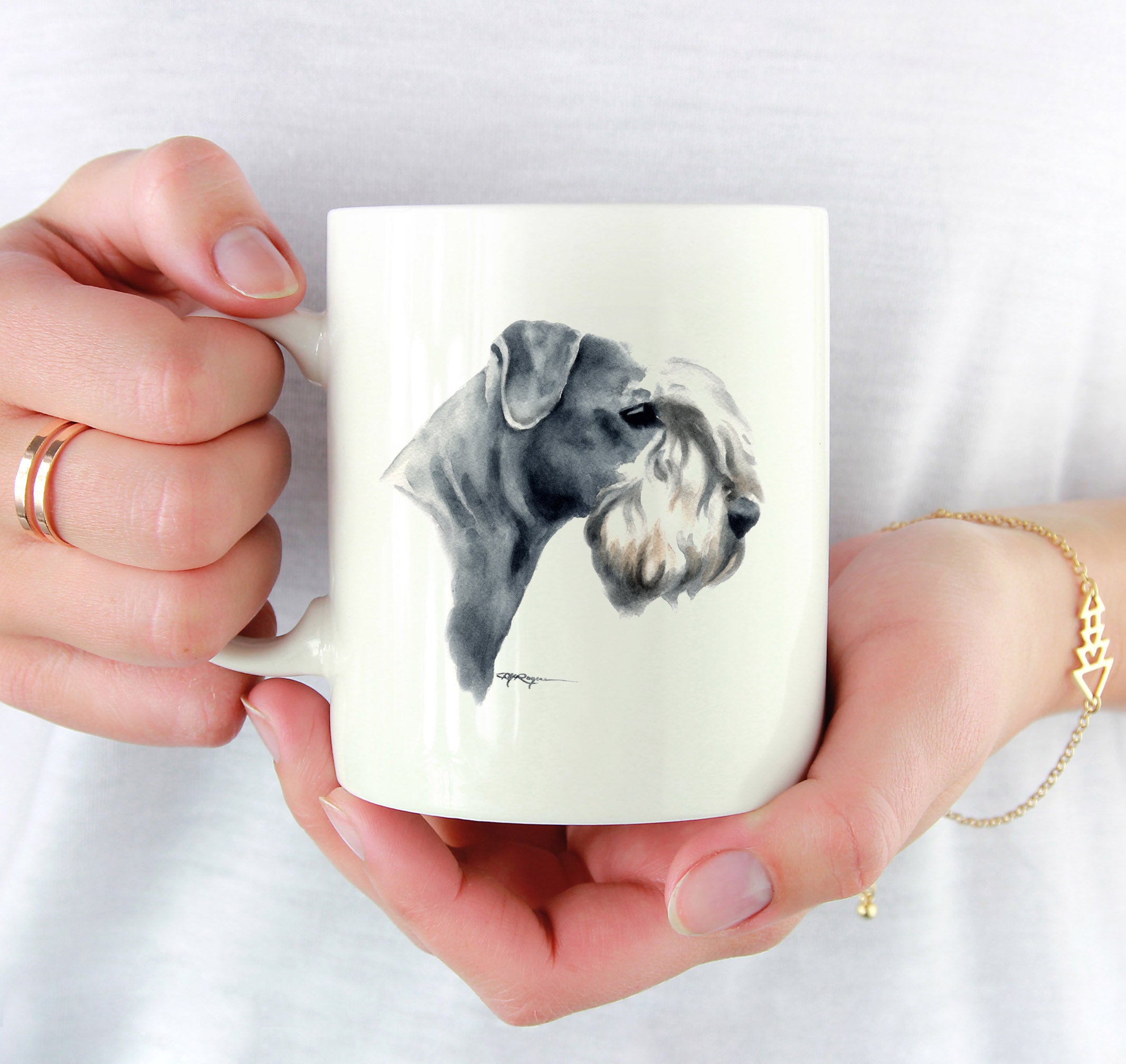 Cesky Terrier Watercolor Mug Art by Artist DJ Rogers