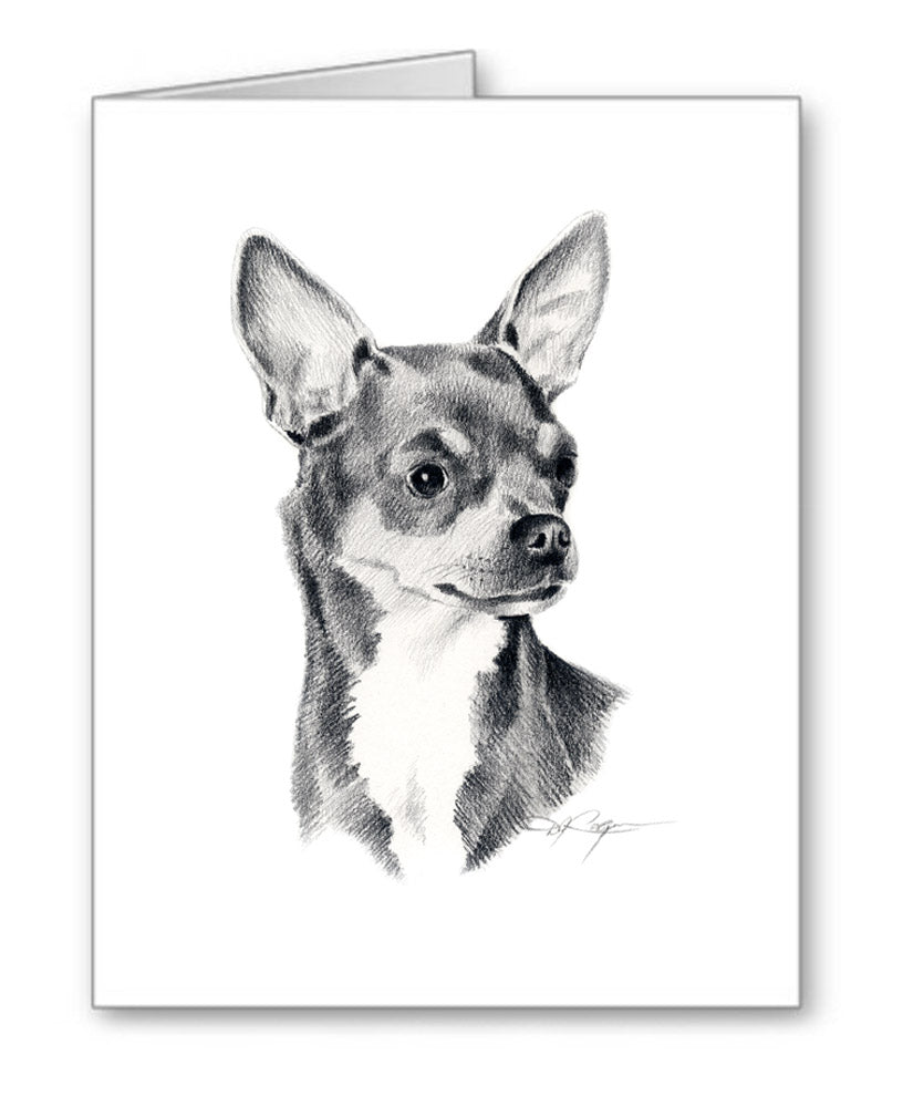 Chihuahua Pencil Note Card Art by Artist DJ Rogers