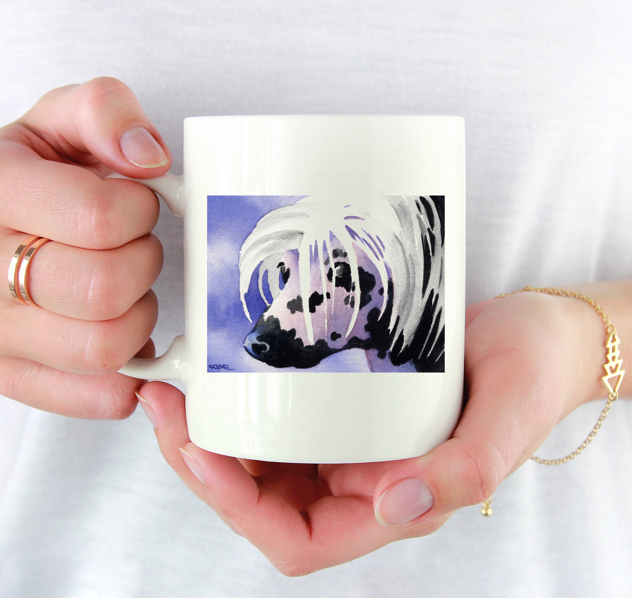 Chinese Crested Watercolor Mug Art by Artist DJ Rogers