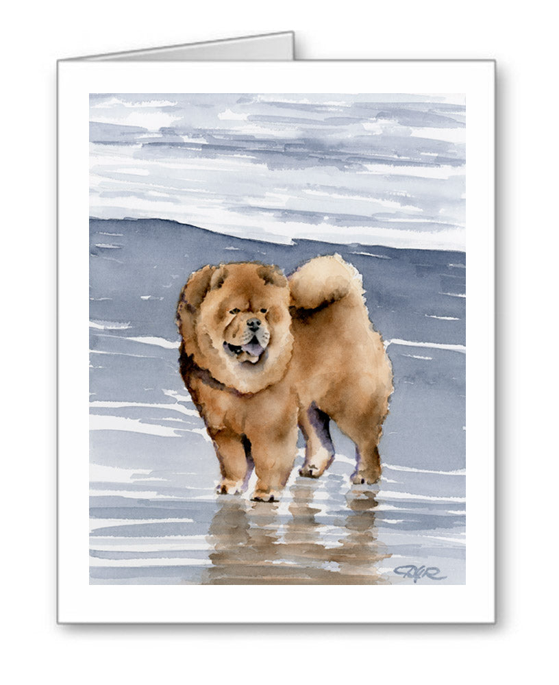Chow Watercolor Note Card Art by Artist DJ Rogers
