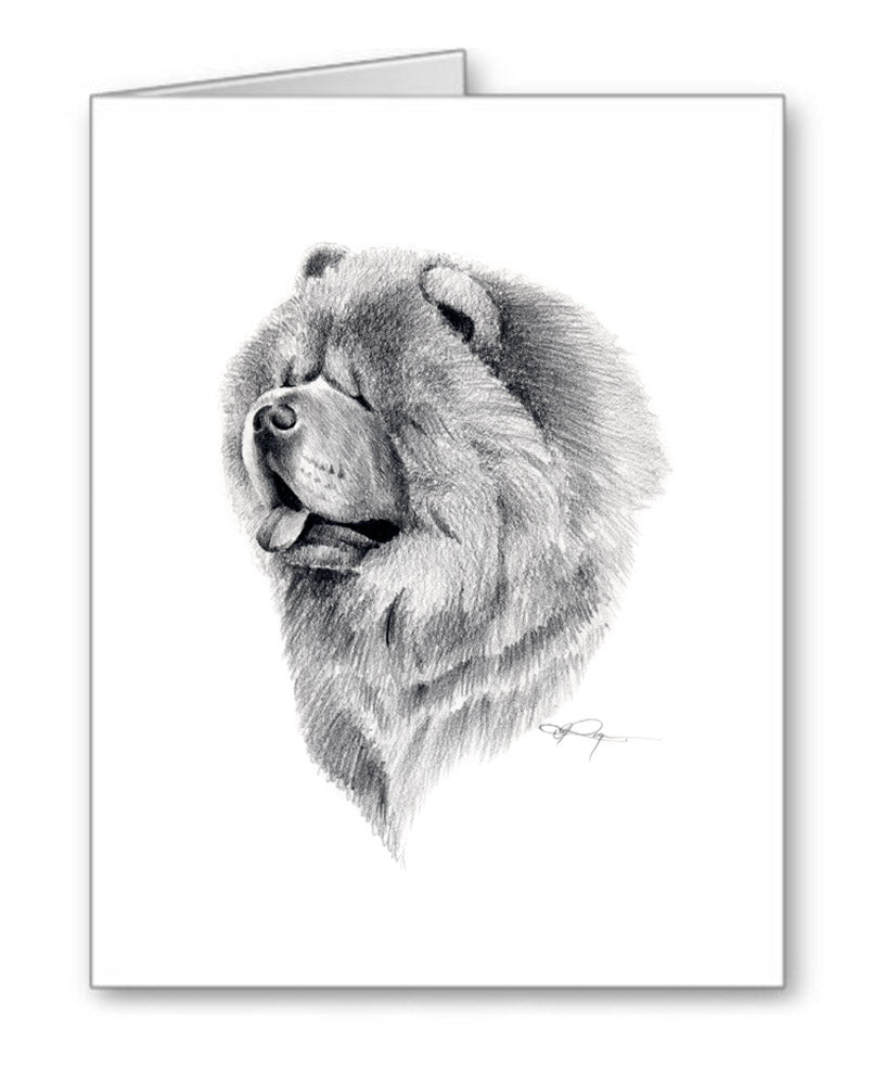 Chow Pencil Note Card Art by Artist DJ Rogers