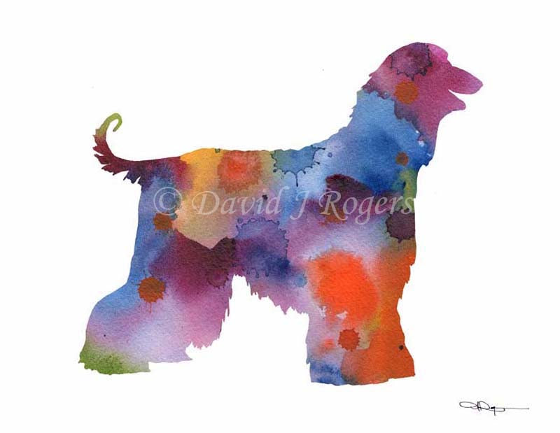 Afghan Hound Dog Wall Art Print Poster Picture Painting Bedroom Room
