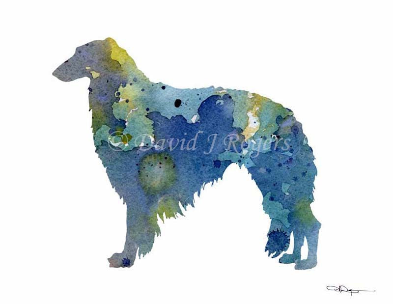 Borzoi Dog Wall Art Print Poster Picture Painting Living Room Decor