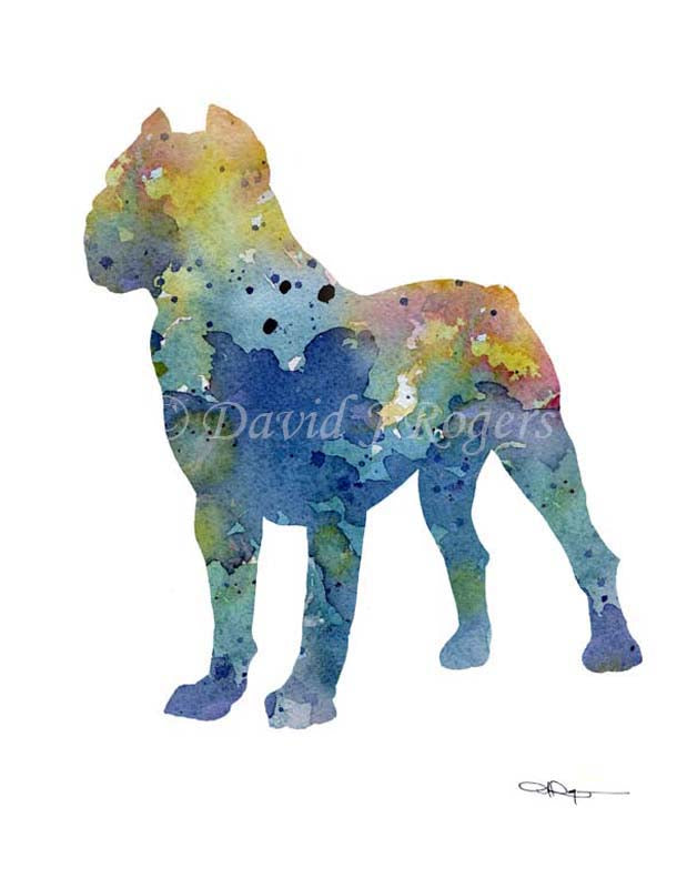 Cane Corso Abstract Watercolor Art Print by Artist DJ Rogers
