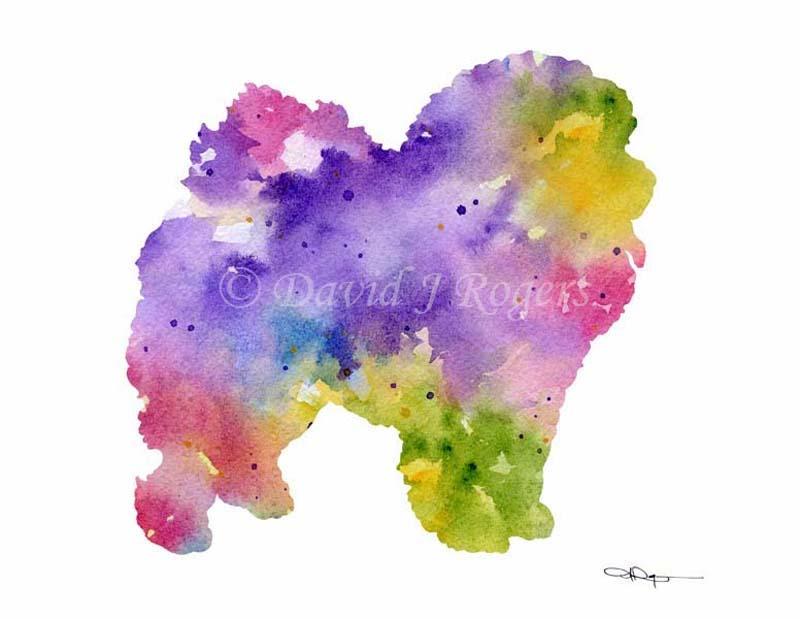 Chow Abstract Watercolor Art Print by Artist DJ Rogers