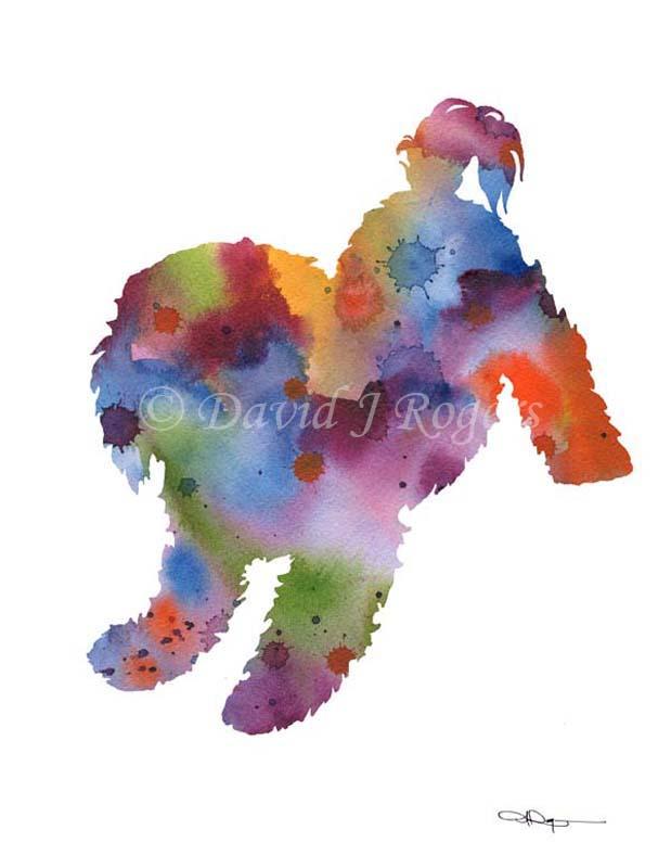 Cockapoo Abstract Watercolor Art Print by Artist DJ Rogers