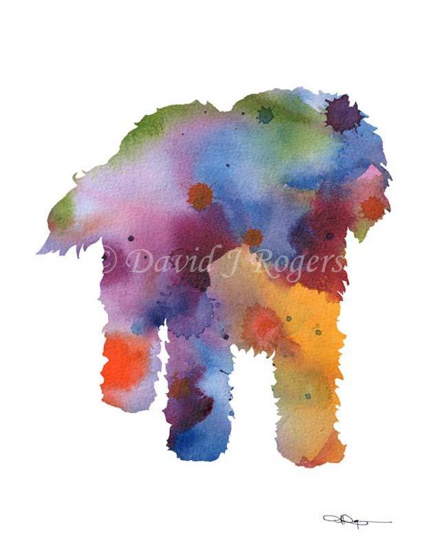 Cockapoo Abstract Watercolor Art Print by Artist DJ Rogers