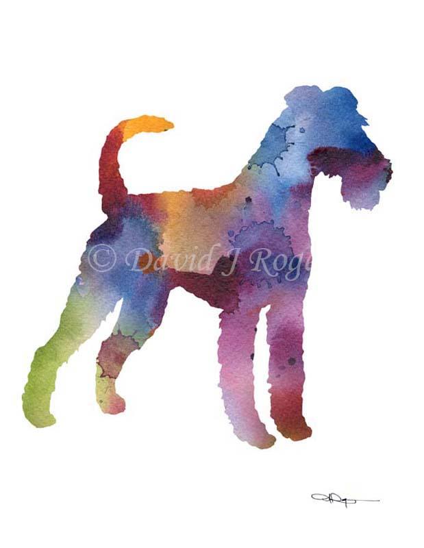Irish Terrier Abstract Watercolor Art Print by Artist DJ Rogers