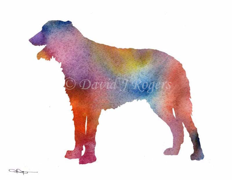 A Irish Wolfhound 0 print based on a David J Rogers original watercolor