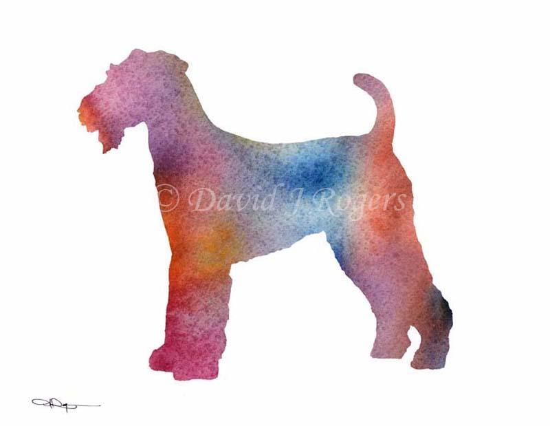 Lakeland Terrier Abstract Watercolor Art Print by Artist DJ Rogers
