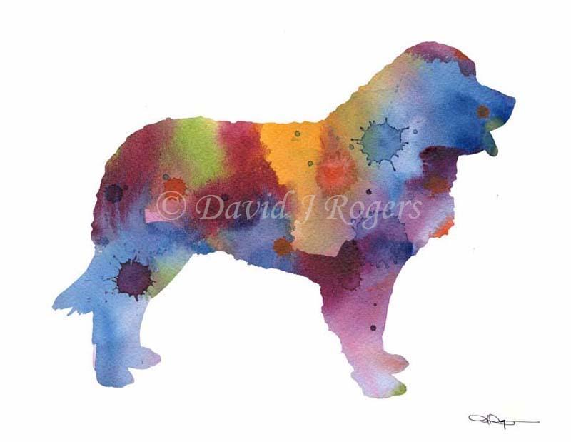 Leonberger Abstract Watercolor Art Print by Artist DJ Rogers